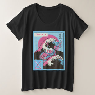 Kom Ramen Vaporwave Design Grote Maat T-shirt