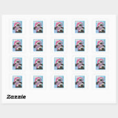 Kom Ramen Vaporwave Design Vierkante Sticker (Vel)