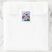 Kom Ramen Vaporwave Design Vierkante Sticker (Tas)