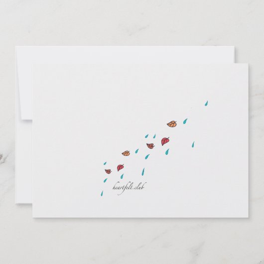 Kom regen of glans uitnodiging (Achterkant)