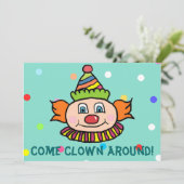 Kom rond met onze Circus clown Birthday Kaart (Staand voorkant)
