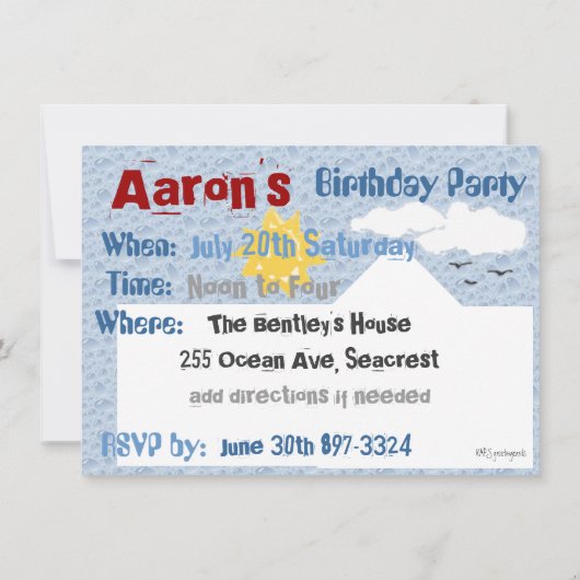 Kom Sailabrate Birthday Uitnodiging (Achterkant)