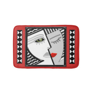 Kom samen (Art Deco Portret van Janus) Badmat