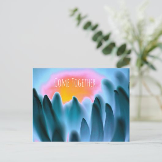 "Kom samen" Floral Print Briefkaart (Staand voorkant)