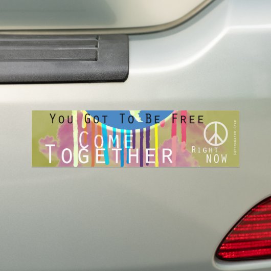 Kom samen met Peace Bumpersticker (Op auto)