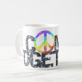 Kom Samen Regenboog Vredesteken Mok (Voorkant links)
