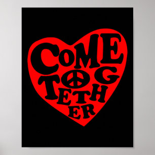 Kom samen Vrede Hart Teken Sticker Poster