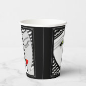 Kom samen - Zwart, Wit en Rood Papieren Bekers (Rechts)