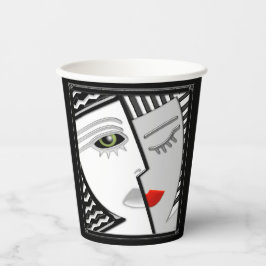 Kom samen - Zwart, Wit en Rood Papieren Bekers