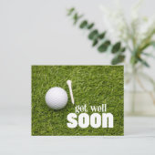 Kom snel goed met Golfbal voor Golfer Briefkaart (Staand voorkant)