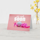 Kom snel goed met golfbal voor golferroze vrouw kaart (Gele Bloem)