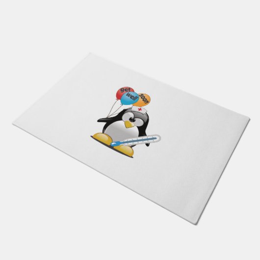 Kom snel goed. Penguin Nurse. Deurmat (Schuin)