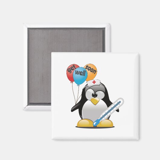 Kom snel goed. Penguin Nurse. Magneet (Voorkant / Achterkant)