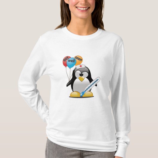 Kom snel goed. Penguin Nurse. T-shirt (Voorkant)