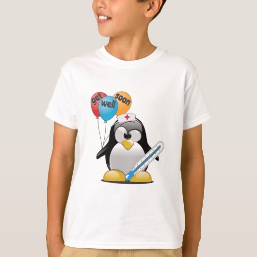 Kom snel goed. Penguin Nurse. T-shirt (Voorkant)