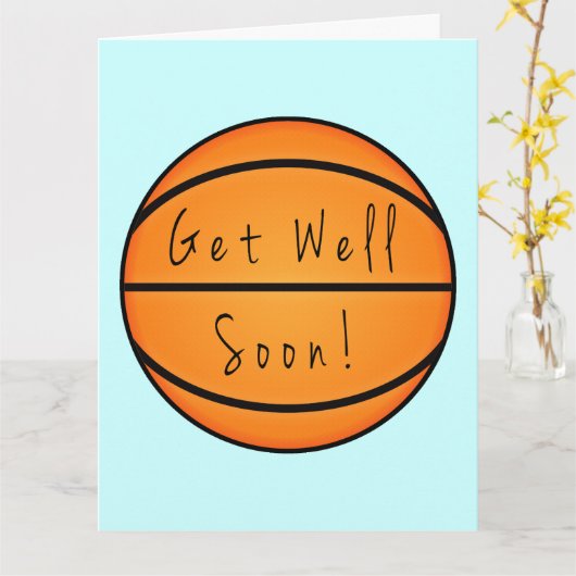 Kom snel goed van Basketbal Team Large Kaart (Gele Bloem)