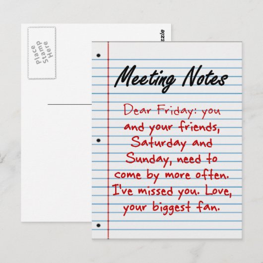 Kom snel terug briefkaart (Voorkant / Achterkant)