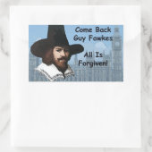 Kom terug Guy Fawkes alles is vergeven Rechthoekige Sticker (Tas)