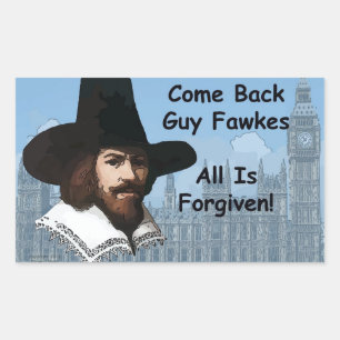 Kom terug Guy Fawkes alles is vergeven Rechthoekige Sticker