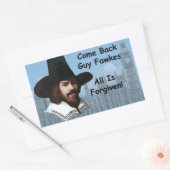 Kom terug Guy Fawkes alles is vergeven Rechthoekige Sticker (Envelop)