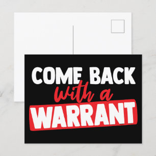 Kom terug met een bevel feestdagenkaart