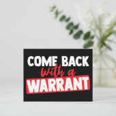 Kom terug met een bevel feestdagenkaart (Staand voorkant)