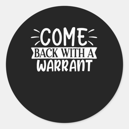 kom terug met een bevel ronde sticker (Voorkant)