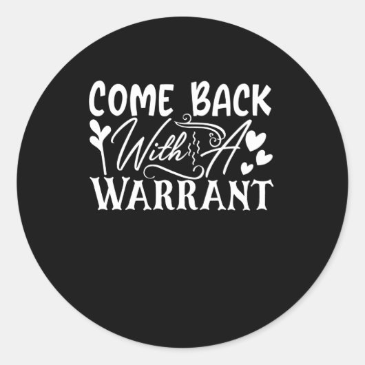 Kom terug met een bevel ronde sticker (Voorkant)