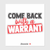 kom terug met een bevel sticker (Vel)