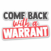 kom terug met een bevel sticker (Voorkant)