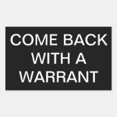 'Kom terug met een bevelschrift' Sticker (Voorkant)