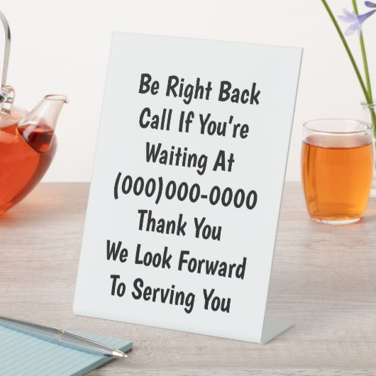 Kom terug reclamebord met voetstuk (Insitu)