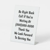 Kom terug reclamebord met voetstuk (Voorkant)