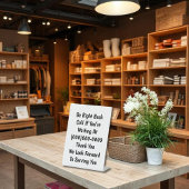 Kom terug reclamebord met voetstuk