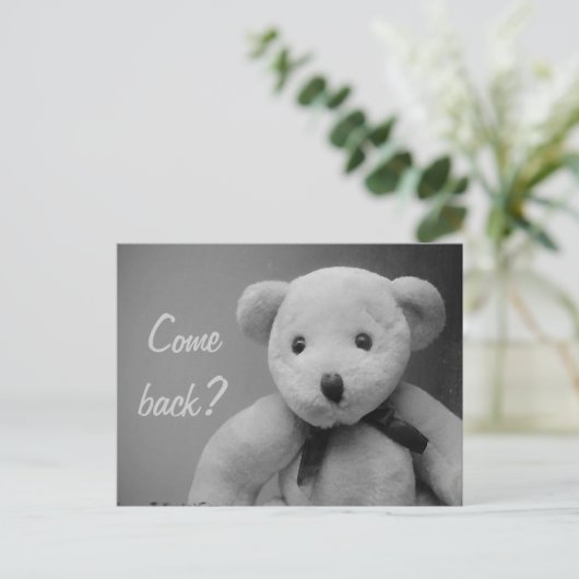 Kom terug Teddy Briefkaart (Staand voorkant)