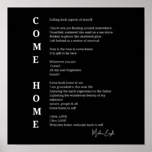 Kom thuis ziel Inspirerend gedicht Muurkunst Poste Poster