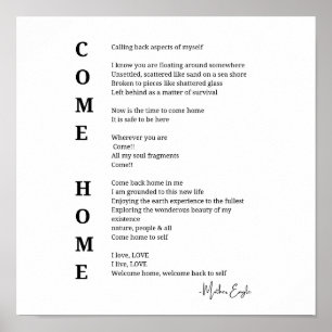 Kom thuis ziel Inspirerend gedicht Muurkunst Poster