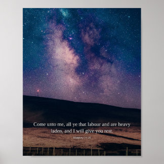 Kom tot mij — Matteüs 11:28 Kunst Poster