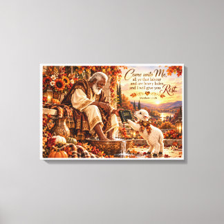 Kom tot mij – Mattheus 11:28 Christelijke Canvas W Afdruk