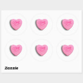 Kom uit Candy Heart Ronde Sticker (Vel)