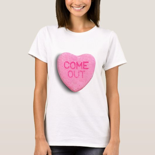 Kom uit Candy Heart T-shirt (Voorkant)