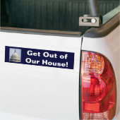 Kom uit ons huis! bumpersticker (Op Truck)