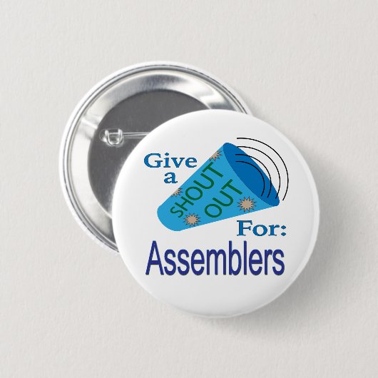 Kom uit voor Assemblers Ronde Button 5,7 Cm (Voorkant /achterkant)