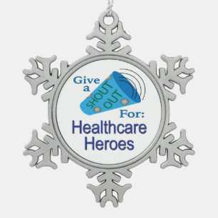 Kom uit voor de Healthcare Heroes Tin Sneeuwvlok Ornament