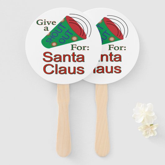 Kom uit voor de kerstman handwaaier (Voorkant en achterkant)