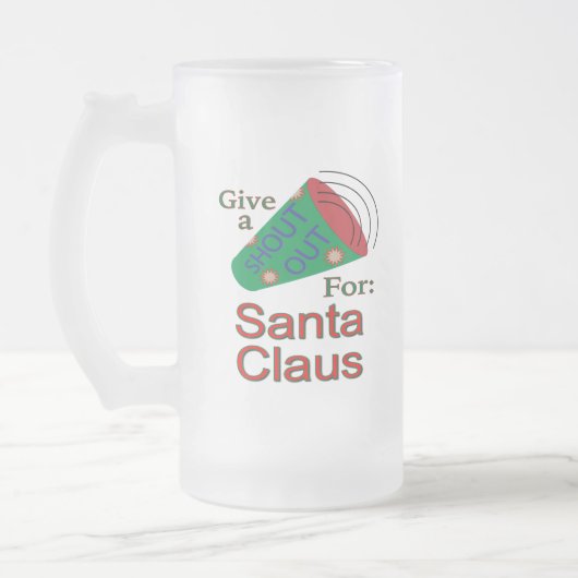 Kom uit voor de kerstman matglas bierpul (Links)
