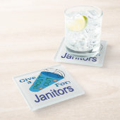 Kom uit voor Janitors Glazen Onderzetter (Schuin)