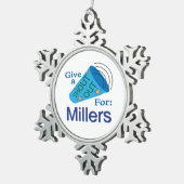 Kom uit voor Millers Tin Sneeuwvlok Ornament (Rechts)