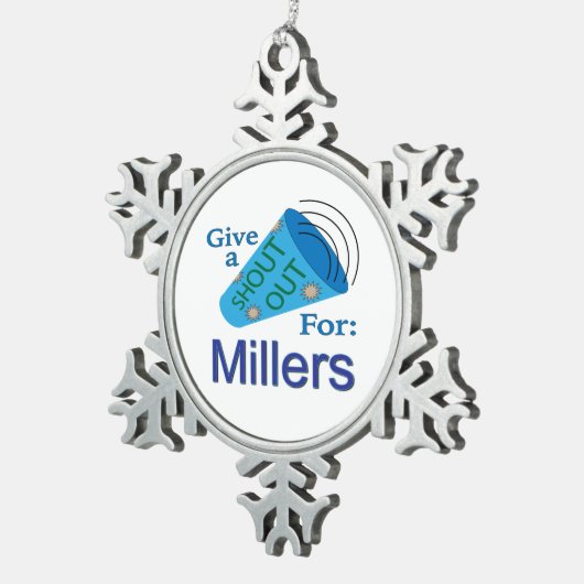 Kom uit voor Millers Tin Sneeuwvlok Ornament (Rechts)