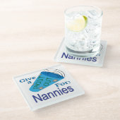 Kom uit voor Nannies Glazen Onderzetter (Schuin)
